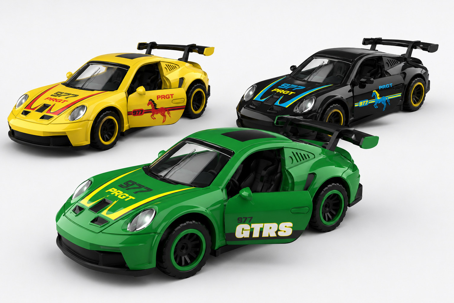 Image of Arizuul Porsche 977 PRGT Sports Racing Car Toy, 1:64 Scale Wheels for Kids