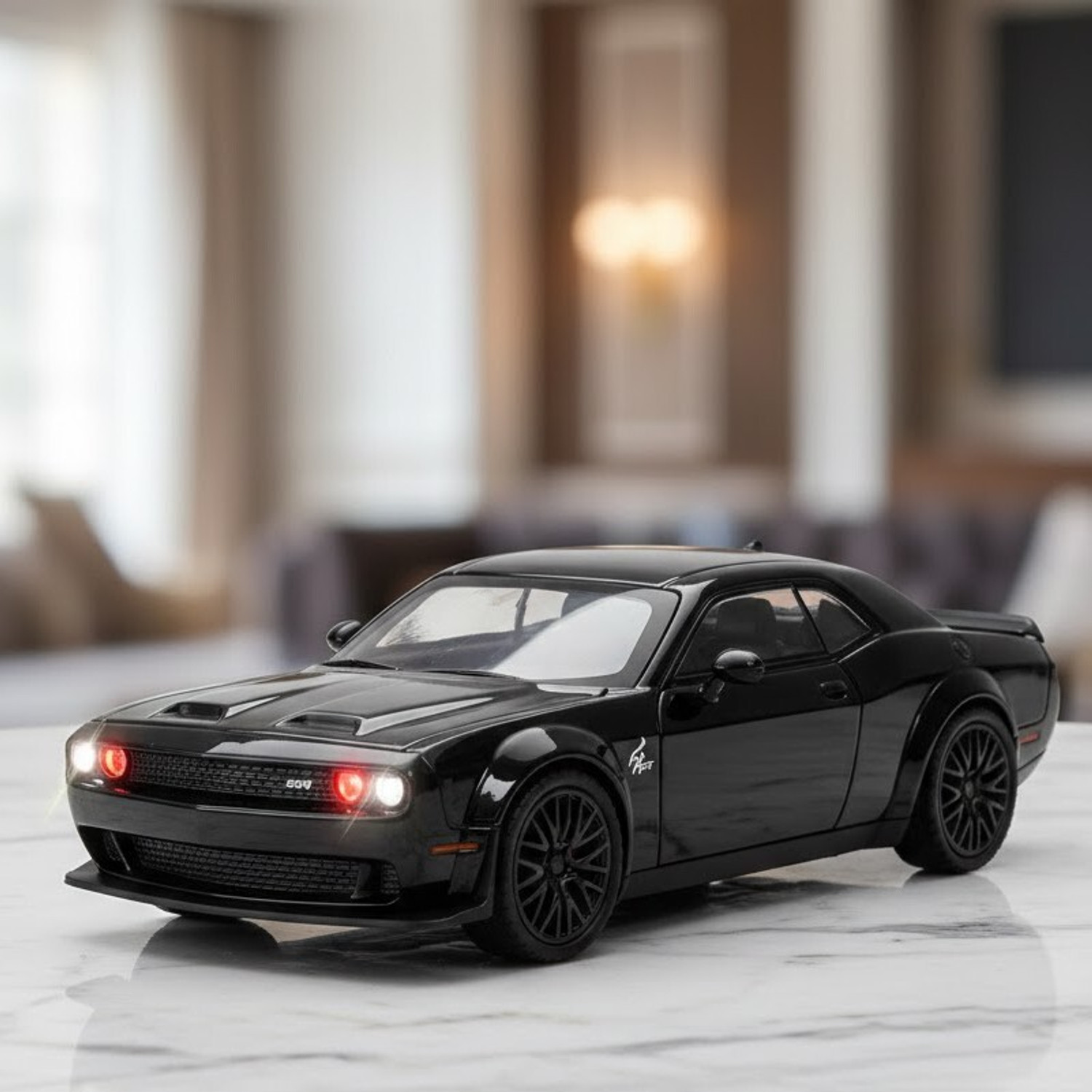 Image of GKNEX 1:32 Dodge Challenger Toy Car with Light & Sound for Kids