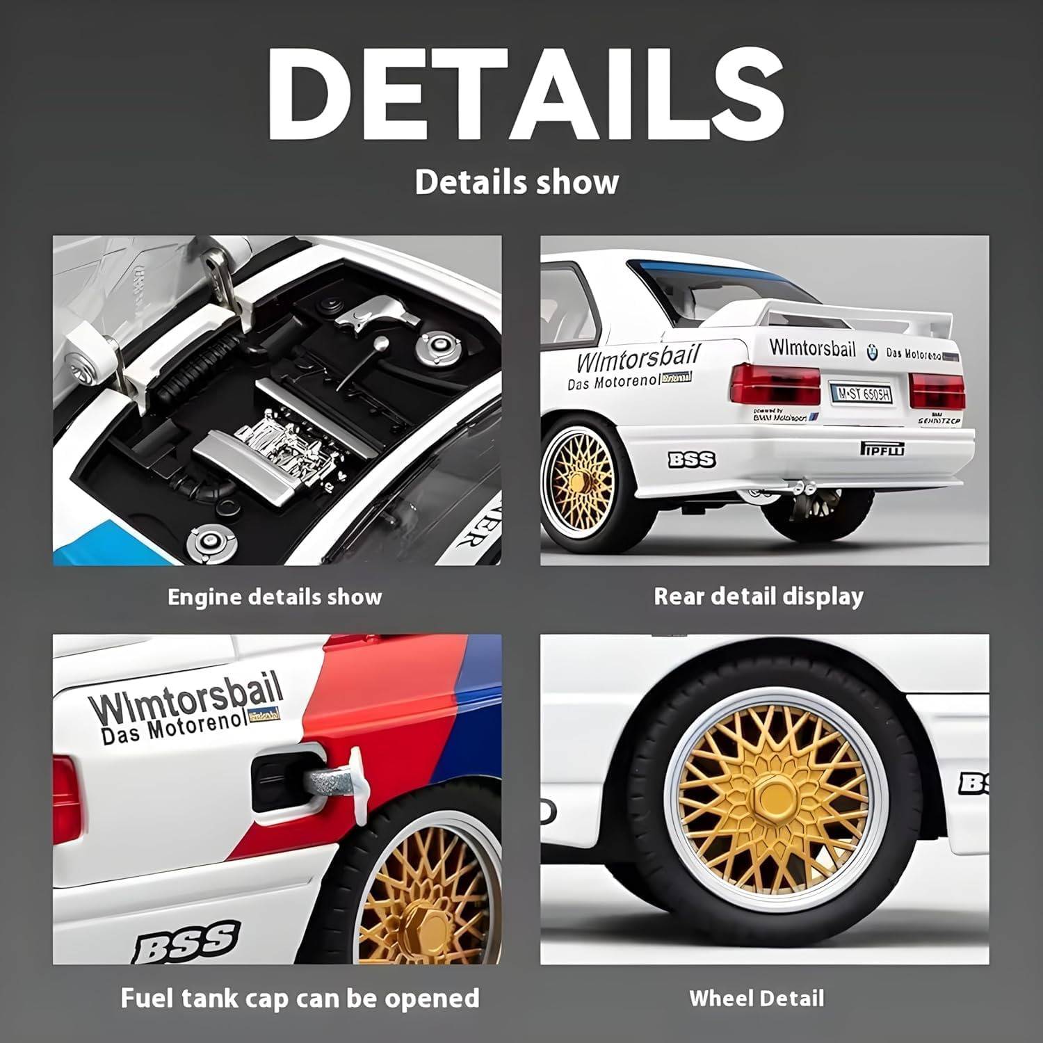 Zuuluzrs 1:24 BMW M3 E30 Toy Car - Image 5