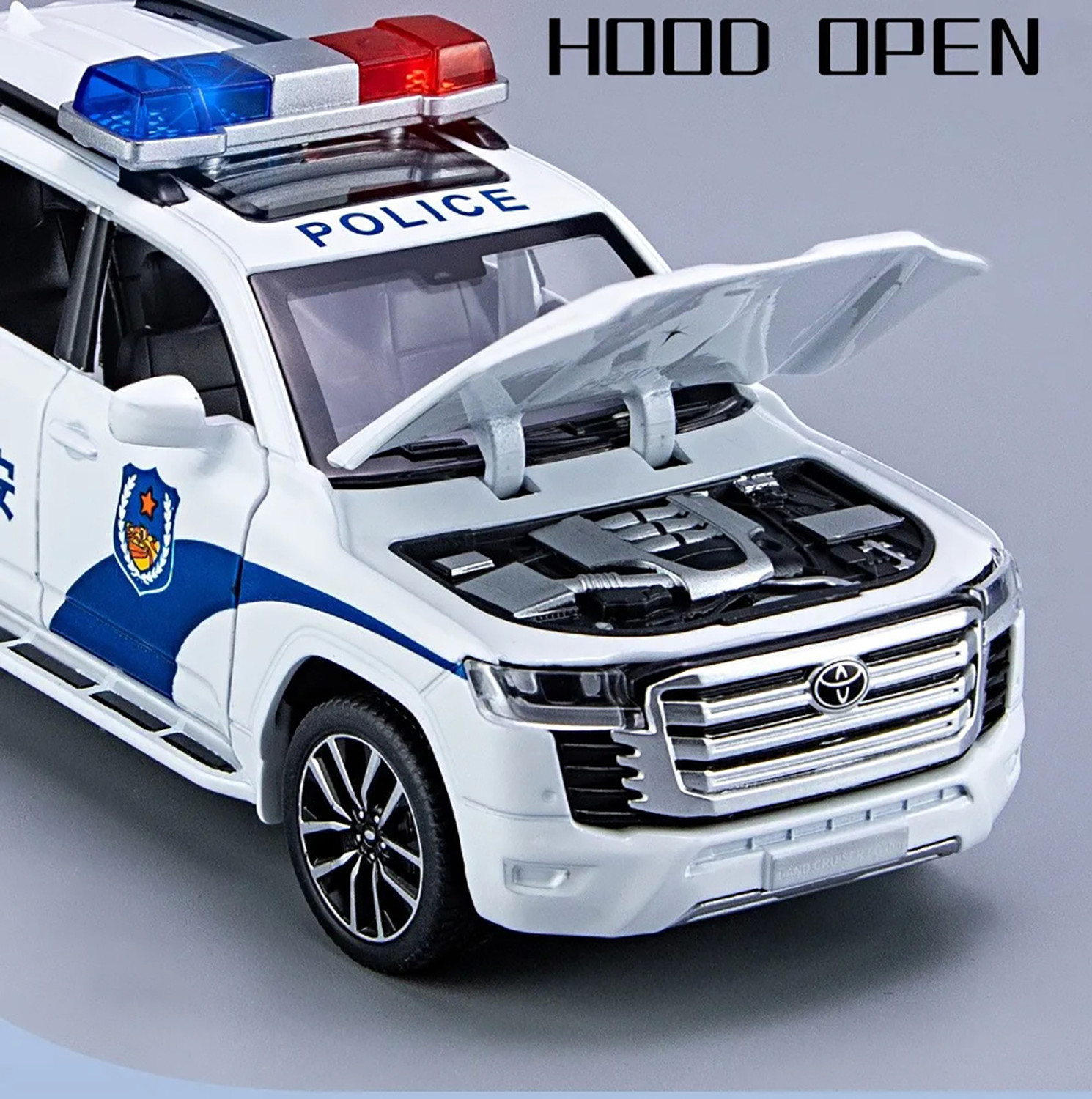 Image of Magicwand 1:24 Die-Cast Toyota Prado LC-300 6 Doors Lights Music Pull Back