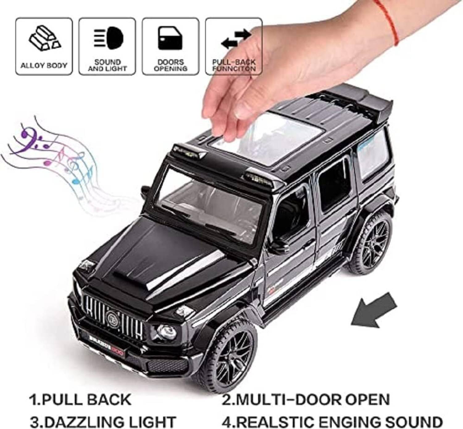 ZUNBELLA Brabus Benz 1:32 Metal Die Cast Car with Light & Sound - Image 3