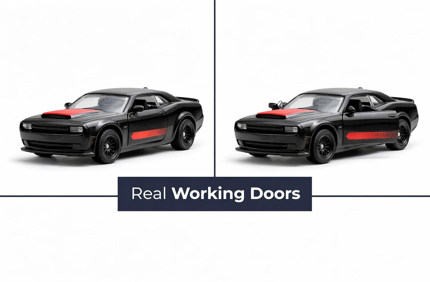 Image of PANTROLA 1:64 Dodge Challenger SRT Hellcat Diecast: Metal Body, Opening Doors, Racing Toy