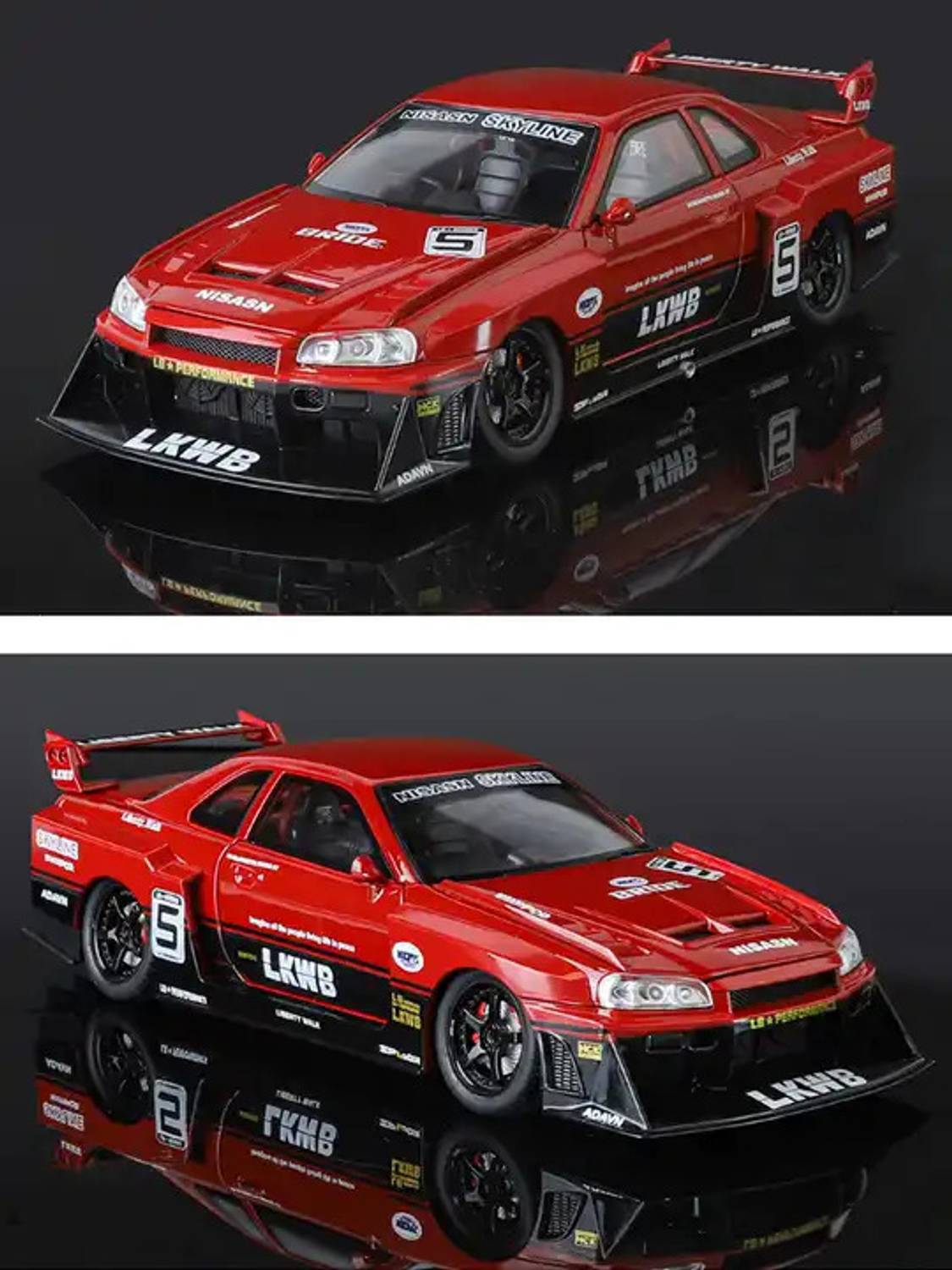 Nissan Skyline LBWK R34 ミニカー Just craft 1/24 Nissan GTR R34 Skyline LBWK Diecast Metal Racing