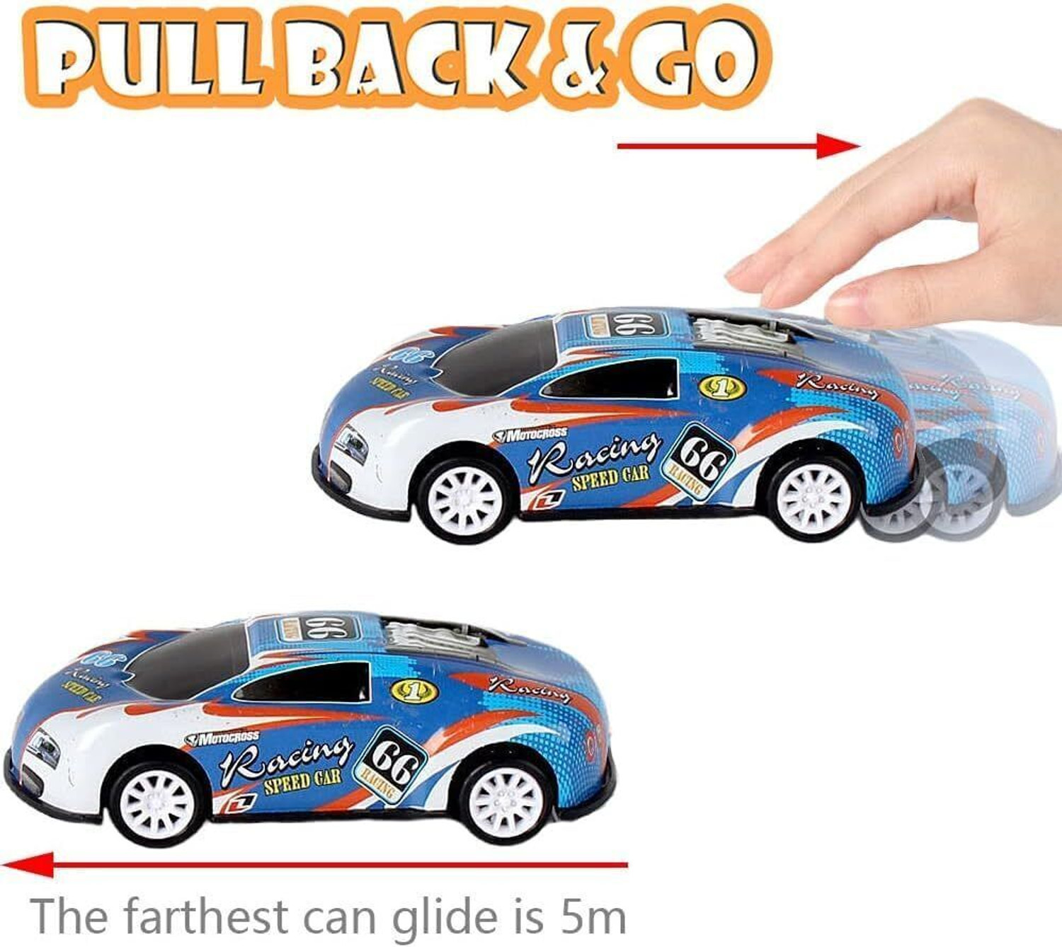 Image of ZUNBELLA Unbreakable Alloy Metal Pull Back Mini Die Cast Race Car Set For Kids