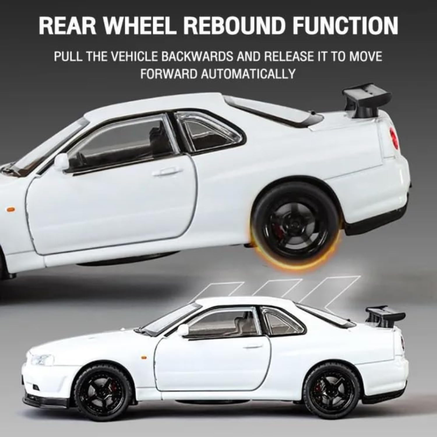 Image of GKNEX 1:32 Nissan GTR Skyline R34 Diecast Car Models Toys Metal Car