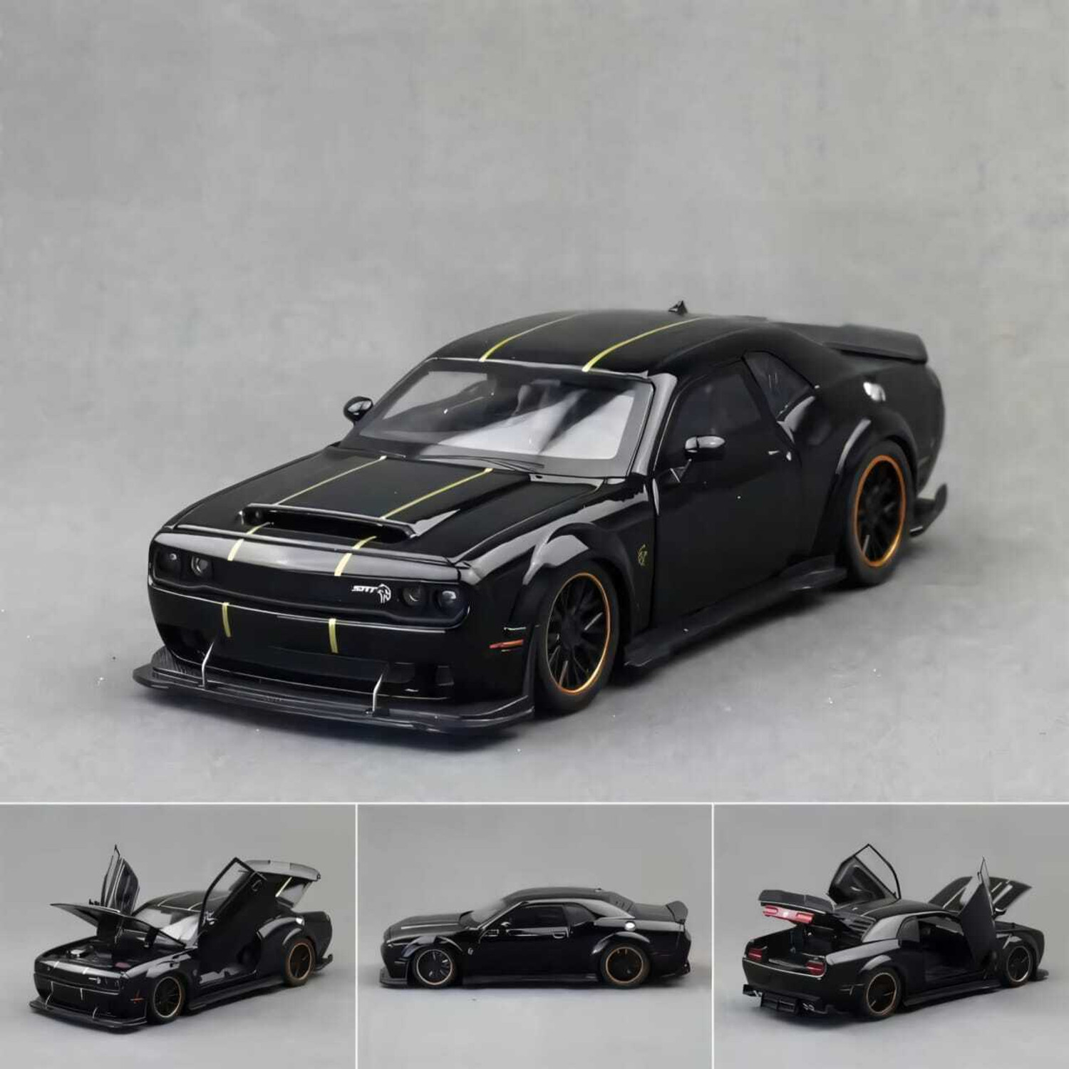Image of HAPPY CHAPPIE Dodge Challenger HellCat Die Cast toy Car with Openable Doors, Hood & Trunk