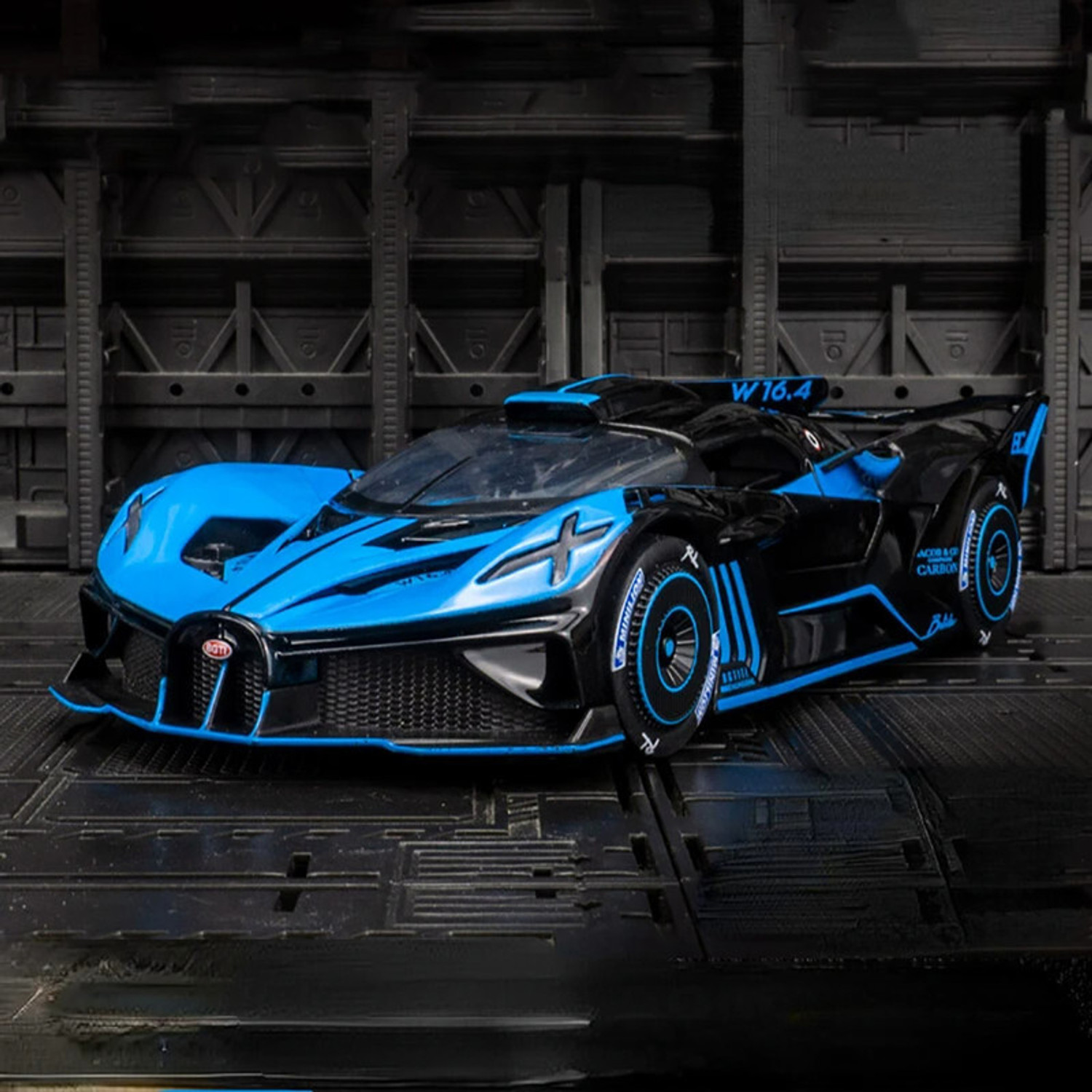 Image of DEUSON ECOM 124 Diecast Car Bugatti Bolide Metal Lights Music Pull Back Car Toy for Kids Boy