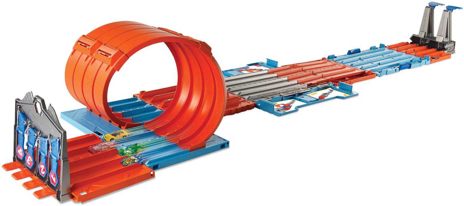 ミニカー Hot wheels race crate with 3 stunts HOT WHEELS Race Crate with 3 Stunts in 1 Set Portable Storage