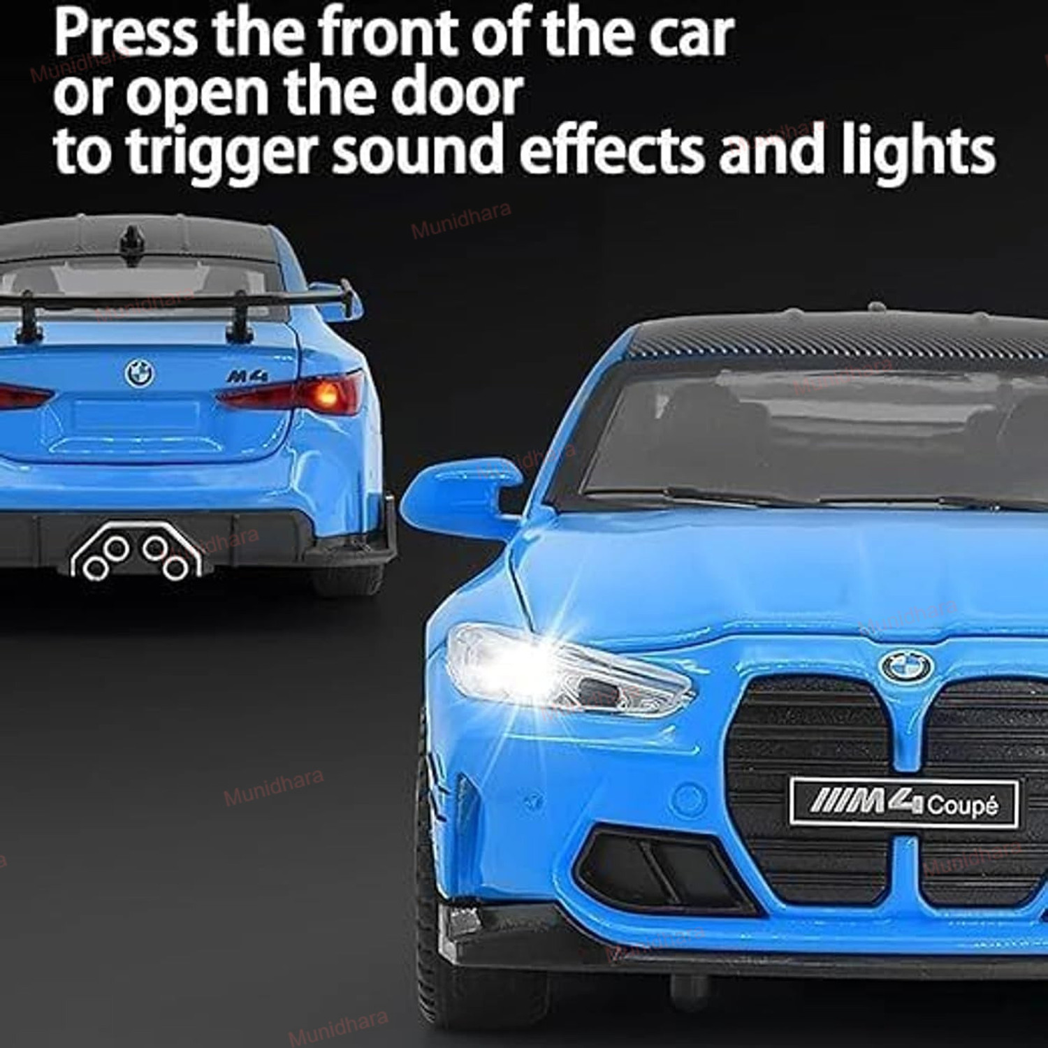 Image of munidhara BMW M4 Coupe Sports Car Diecast Model with Opening Parts