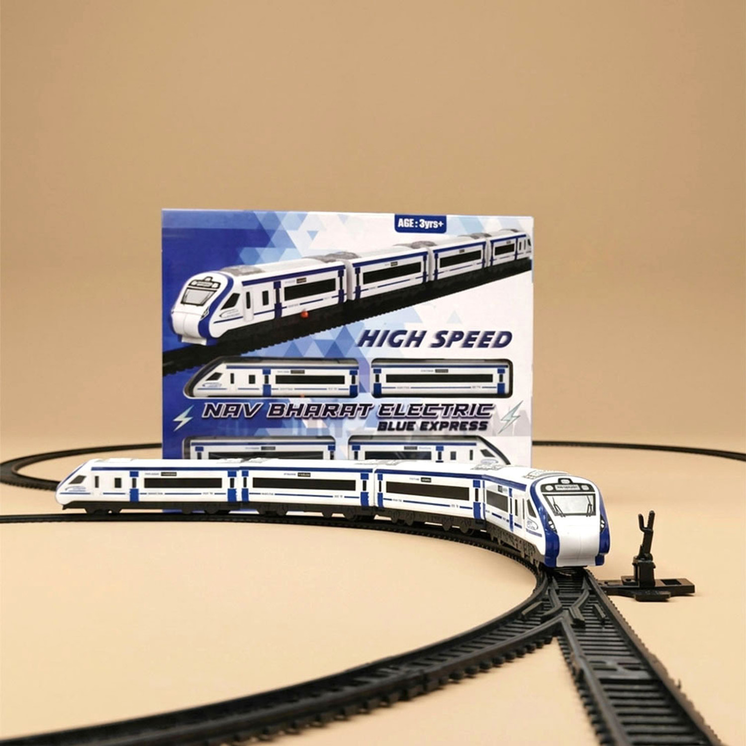 Image of Toyterra Vande Bharat Blue Train Set 23 Pcs for Kids 3+ Years