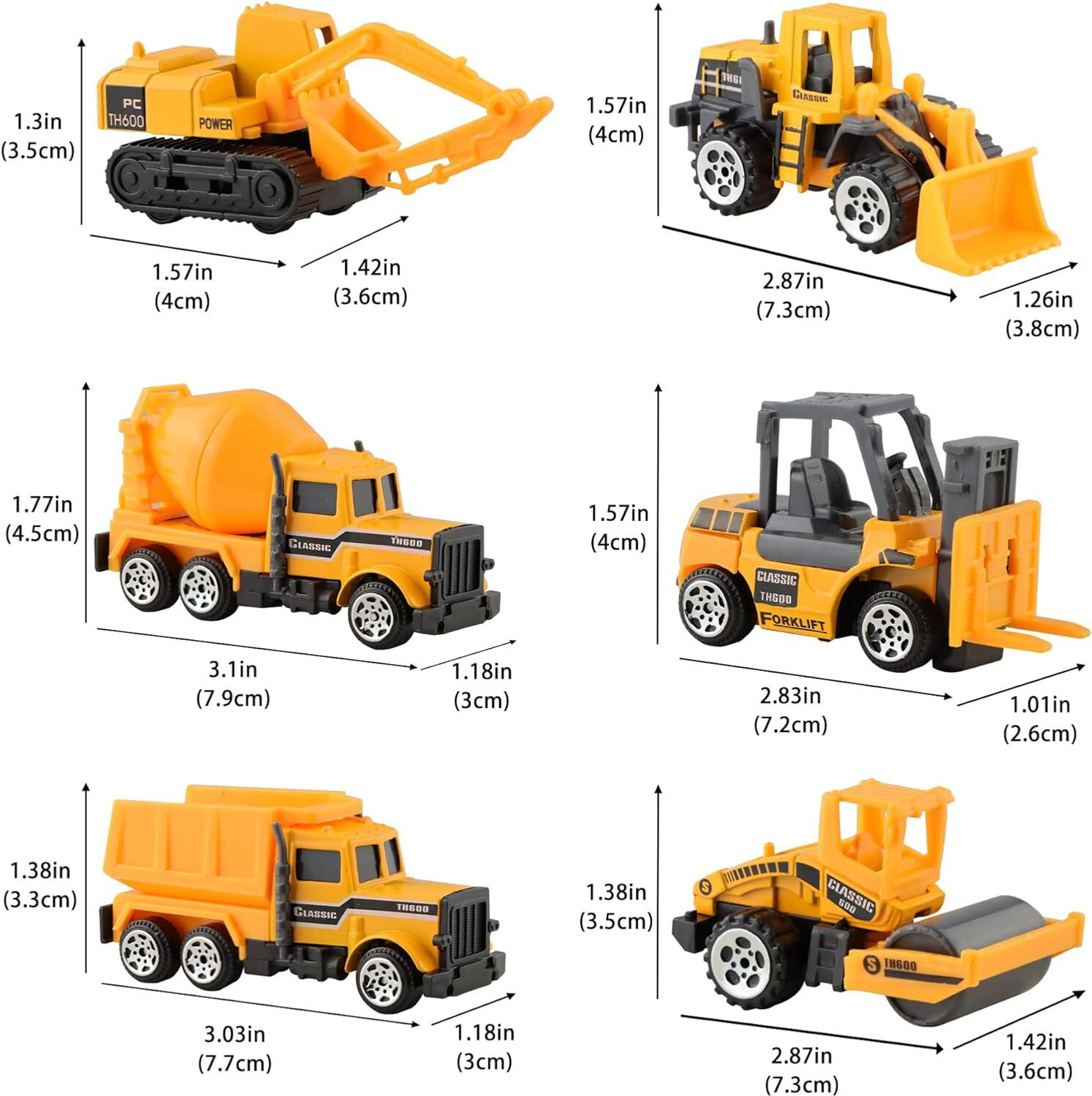 Image of Learn With Fun Die Cast Metal Unbreakable Pull Back JCB Dumper Roller Mixer Engineering car
