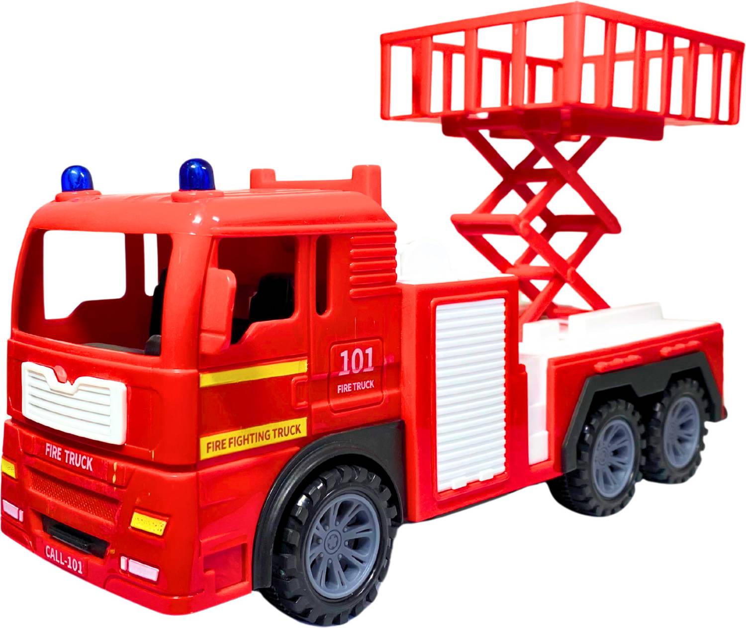 TOYTOPIO Fire Truck Toy for Kids | Friction Vehicle with Rotating