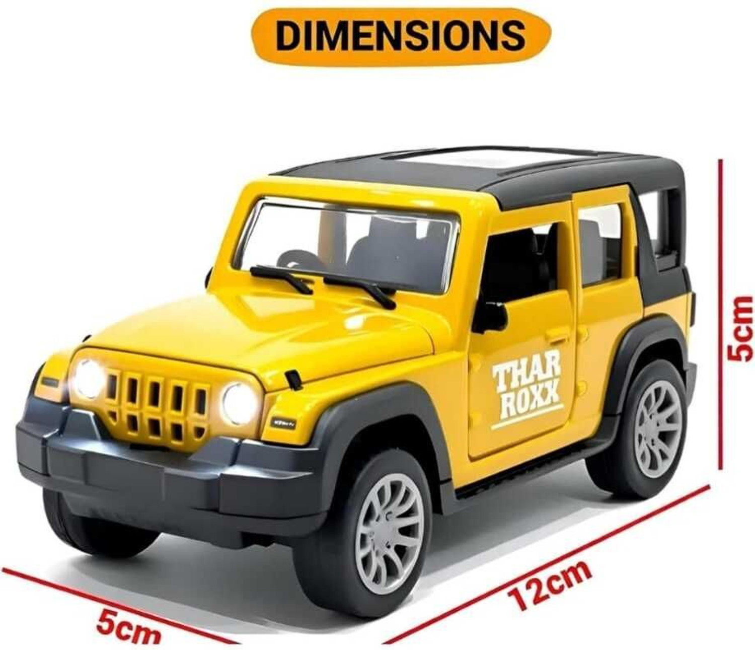 Image of bhuvienterprises Die-Cast THAR Roxx Toy Car with Light & Music| Perfect 4 Gifts
