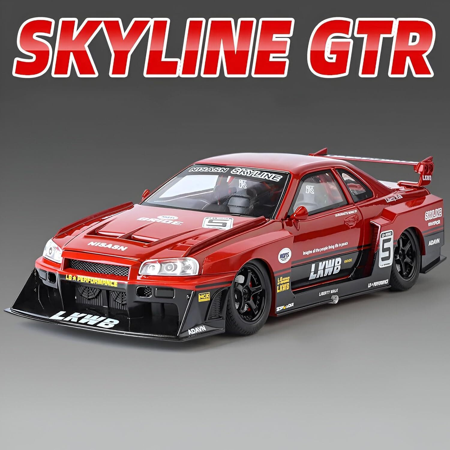 Image of Just craft Nissan Skyline GTR-R34 S15 1:24 Diecast Model Metal Pull Back Toy car for Kids