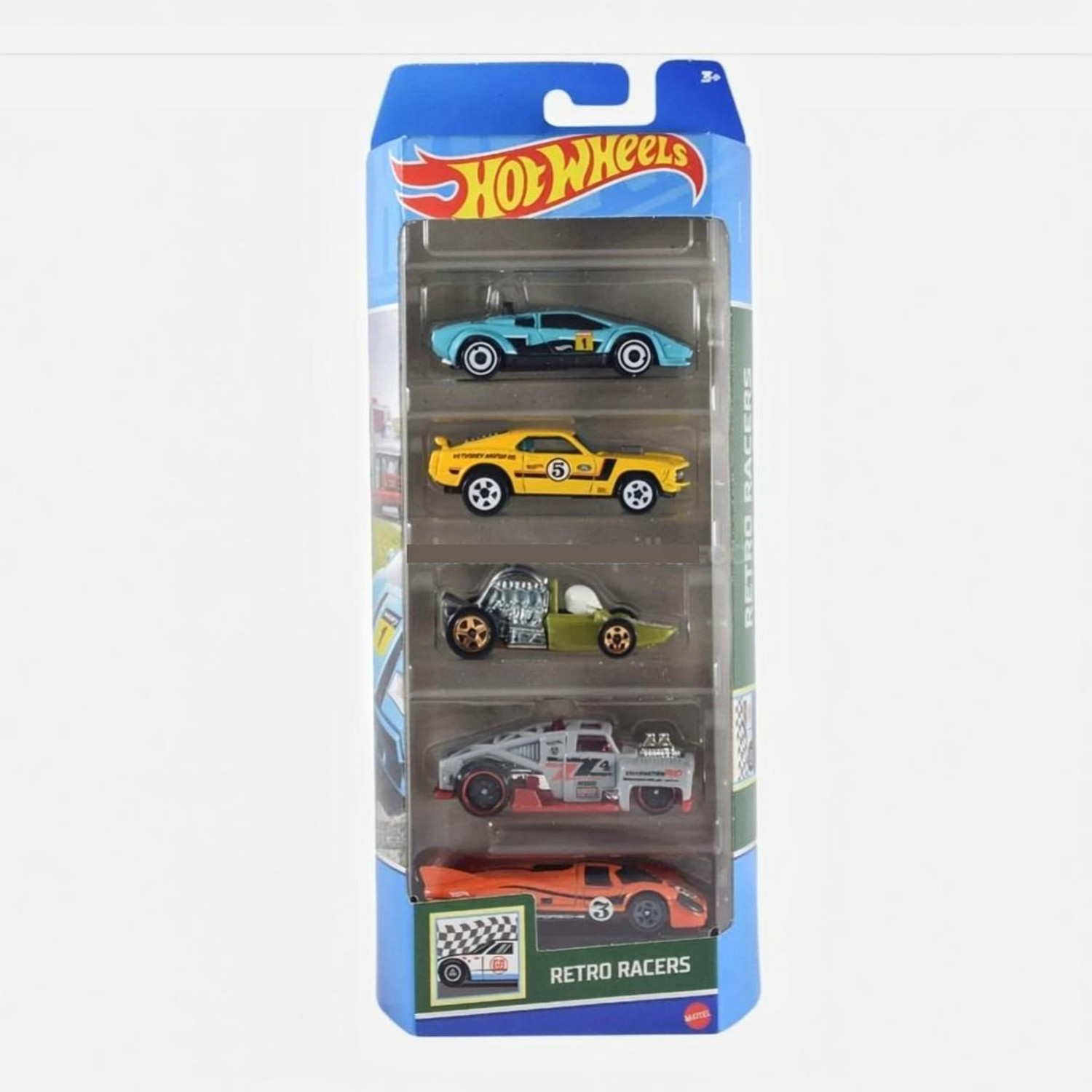 Image of HOT WHEELS RETRO RACERS SERIES,PACK OF 5 DIE-CAST MODEL CAR