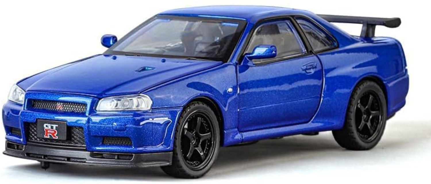Image of GKNEX 1:32 Nissan GTR Skyline R34 Diecast Car Models Toys Metal Car