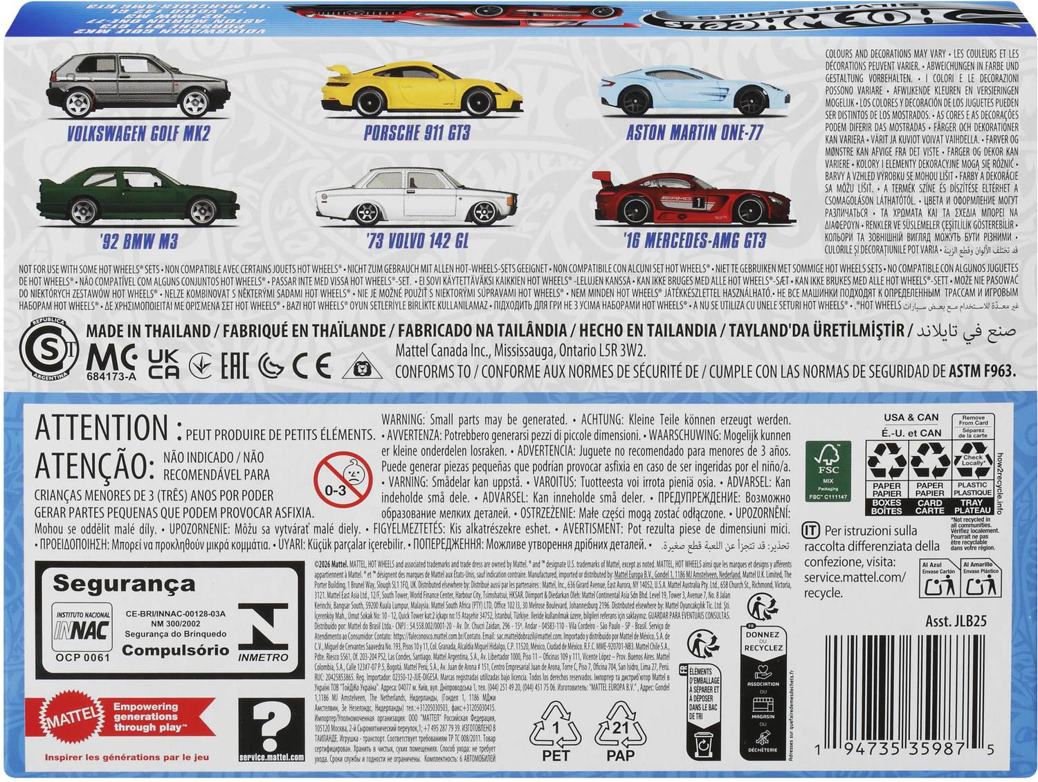 Hot Wheels 1:64 Scale Die-Cast Cars, Set of 6 Pack of 6 - Image 2