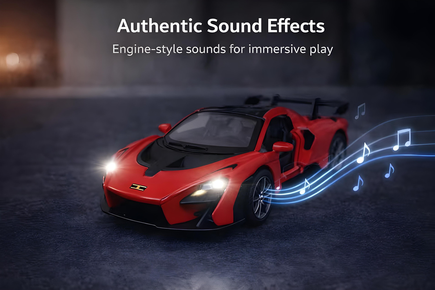 Image of Zoddler Die Cast 1:36 Scale Mclaren Super Toy Car For Kids - Light & Sound Openable Door