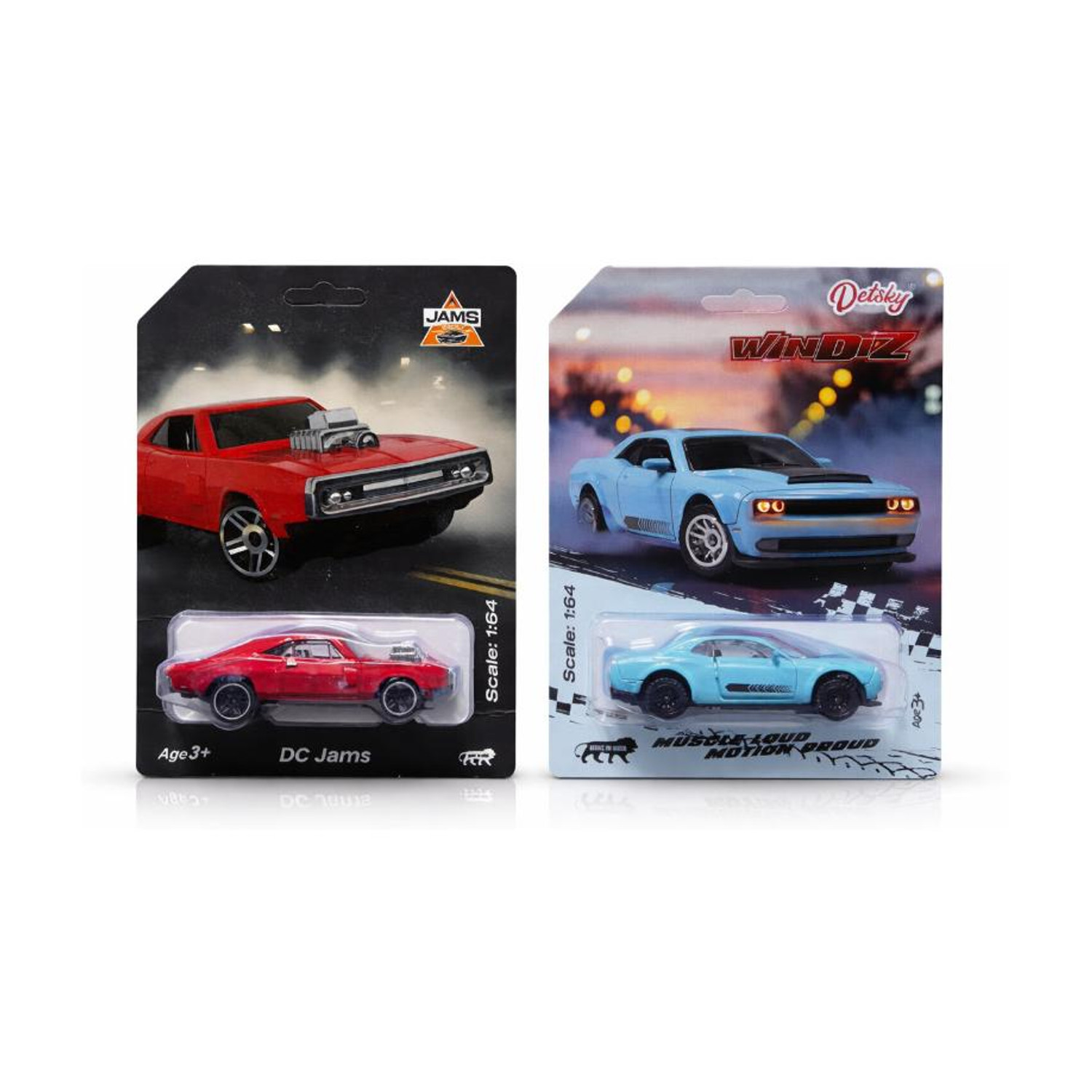 TrekTiny Mini 1:64 Scale D0odge Challenger 1970 & Hellcat Diecast Combo Set Toy Car