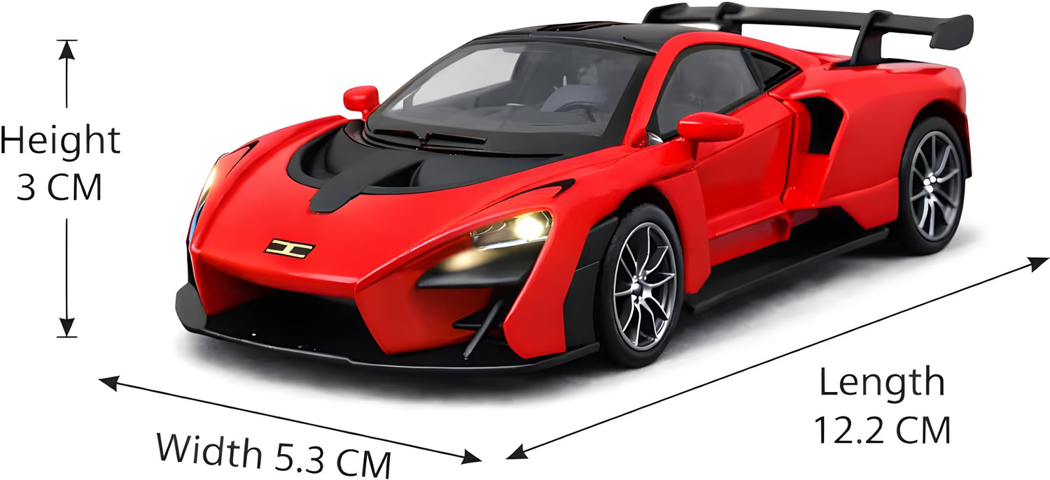 Image of Zoddler Die Cast 1:36 Scale Mclaren Super Toy Car For Kids - Light & Sound Openable Door