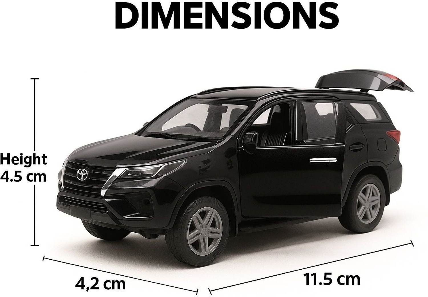 Image of Brightway toys Scale 1:36 Fortuner Die Cast Pull Back Car Metal Model Toy Vehicle for Kids