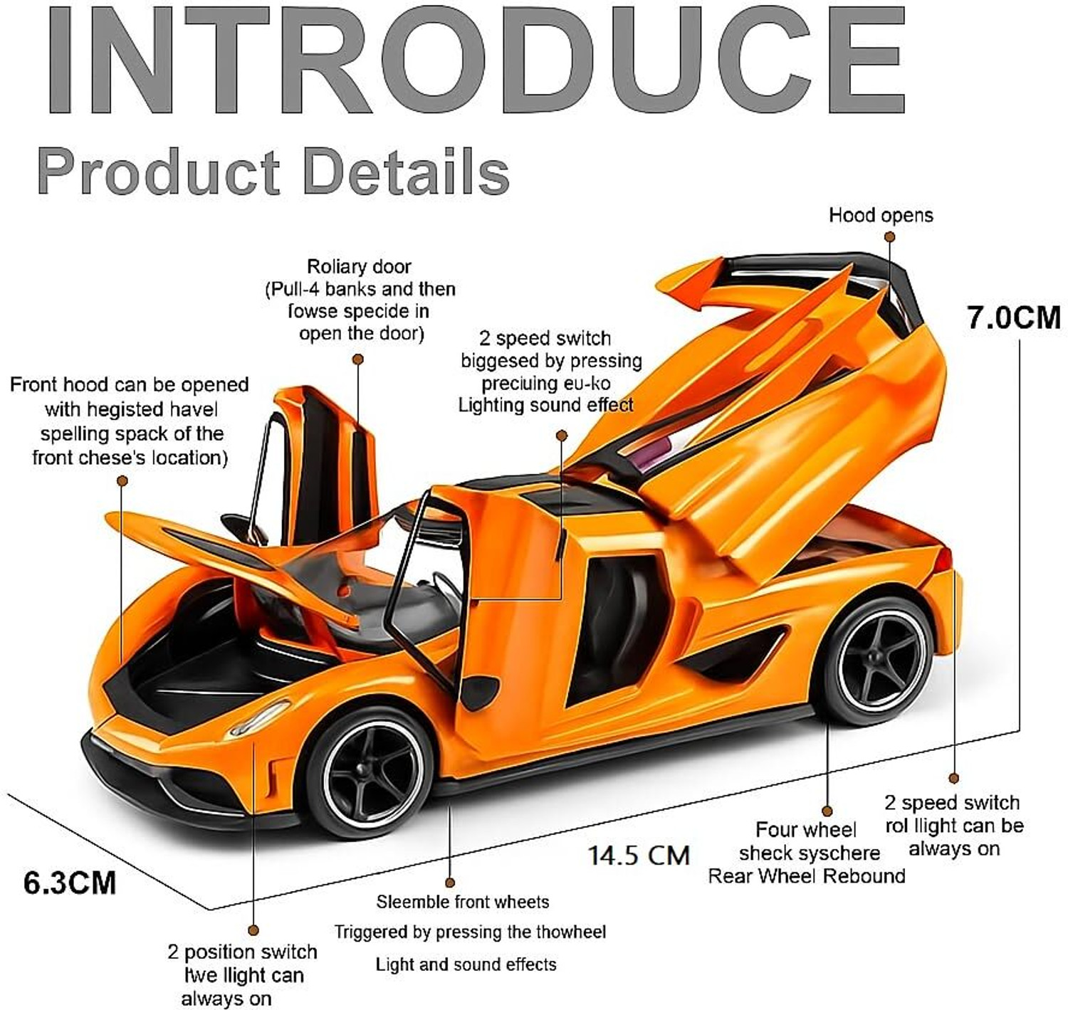 Image of ZHASK 1:32 Scale Koenigsegg Jesko Die-Cast Toy Car | Pull Back Car
