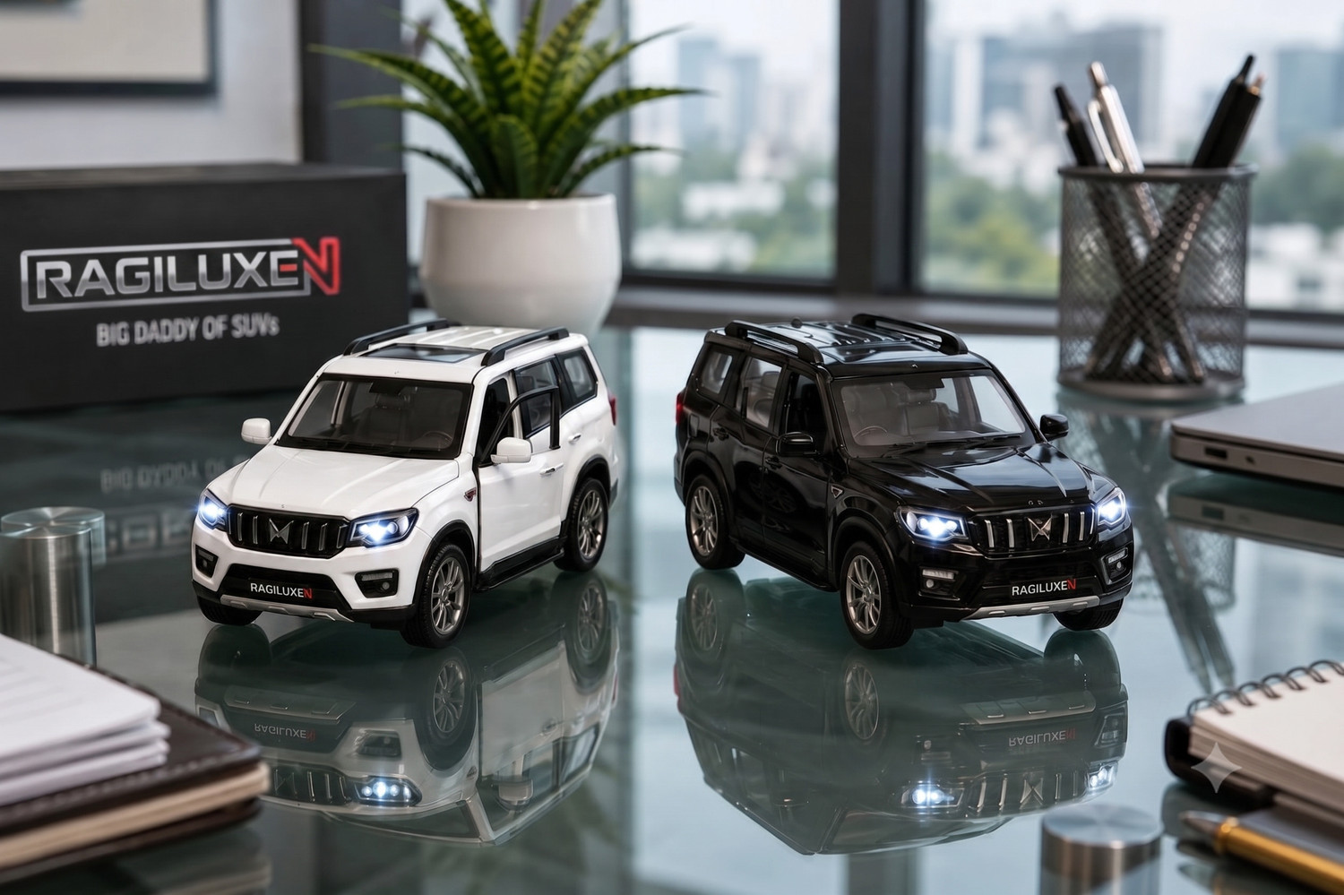 Image of Ragiluxe 1:32 Scale Die cast Scorpio N SUV Toy car Metal Alloy Body Pull Back Action