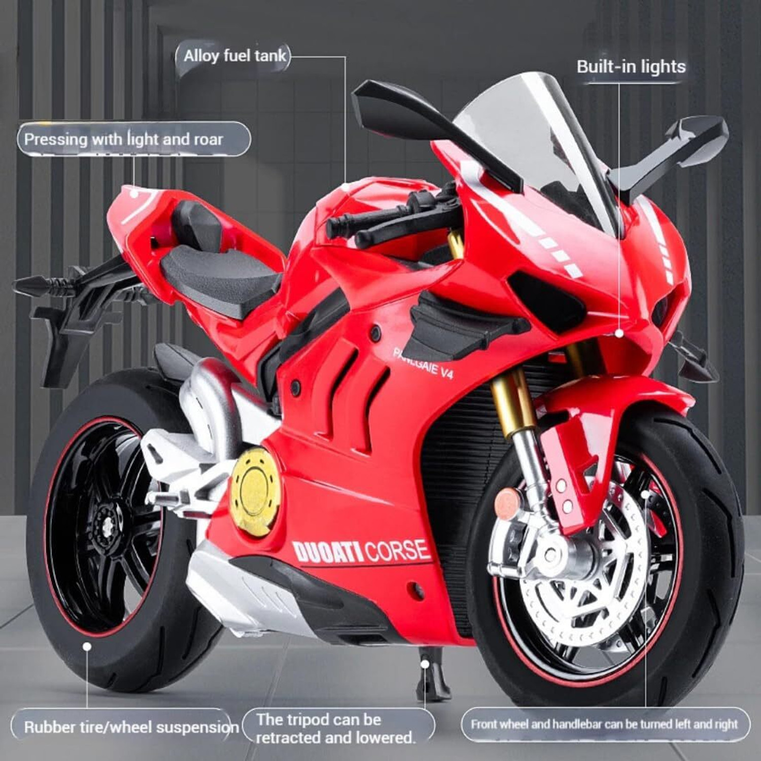 Image of ZHASK Rare 1:10 Ducati Panigle S4 Motorcycle Model and Toy for Collectors