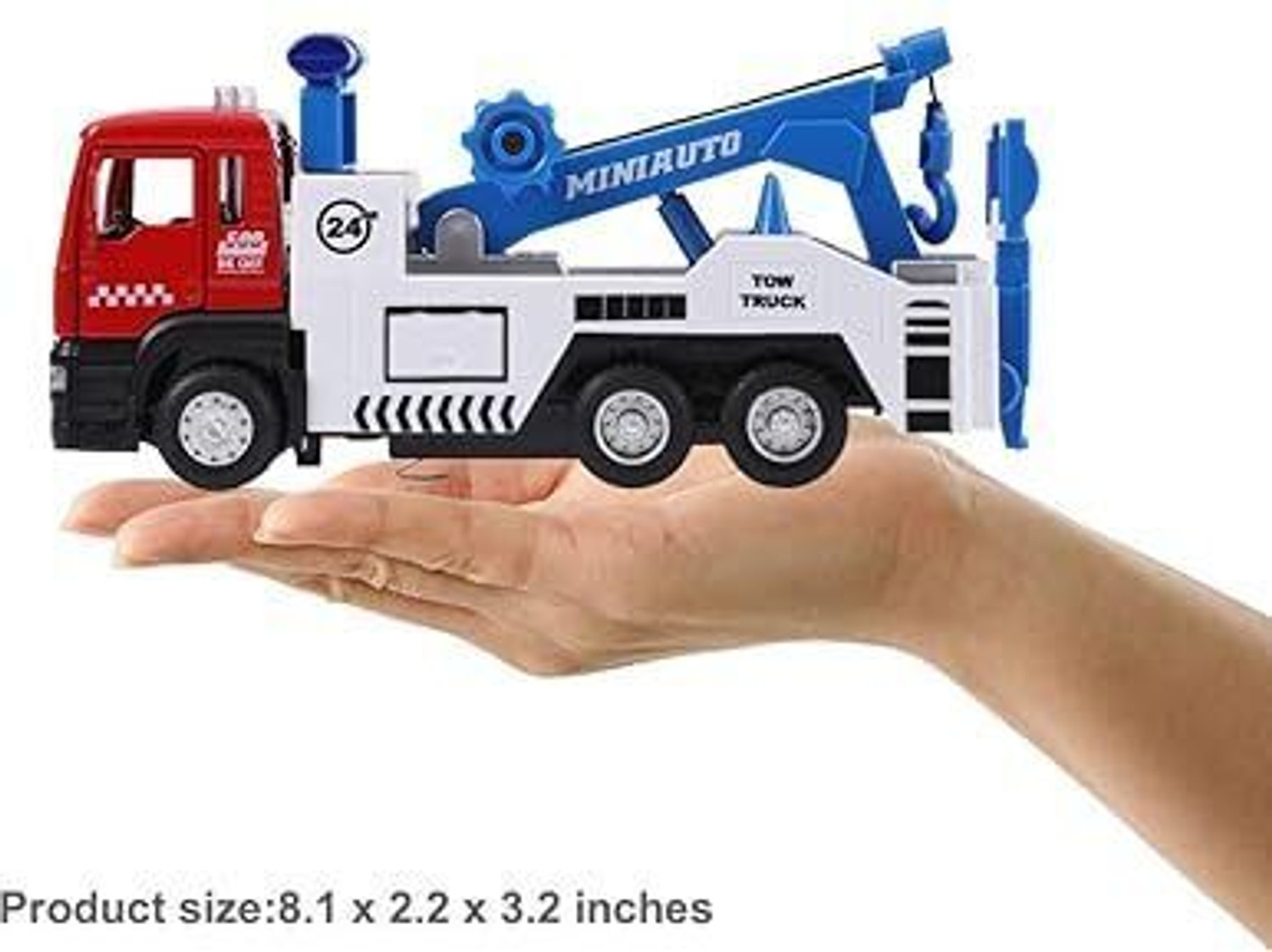 Image of RINMAY Towing Truck Toy with Light and Sound, Pull Back Tow Vehicle Toys.