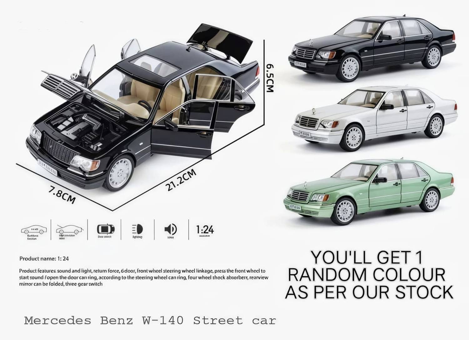 金曜特価❗️Mercedes-Benz S 320(W140) 1/18ミニカー ZHASK New Rare 1:24 Scale Merrcdeas Benz Classic W140 S320 Diecast