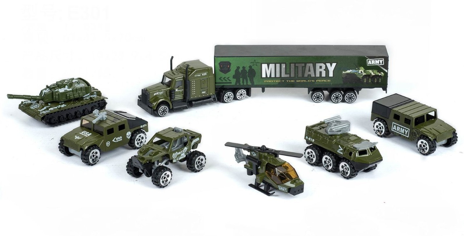Image of RutuFF Cast Metal Army Set Military Set Vehicle Play Toy - 7 Pieces Set