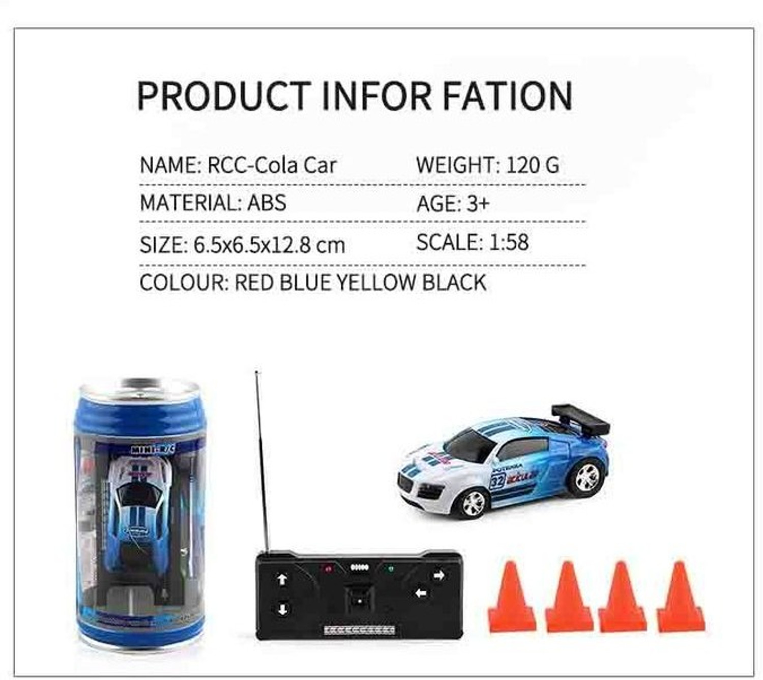 Image of Bestie Toys Mini Size Cola Car Remote Control Radio Control Toy