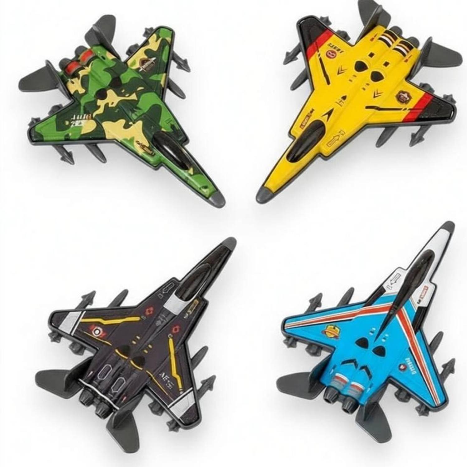 Alvero 4Pcs Pull Back Die-Cast Airplane Toy for Boys & Girls Metal Aircraft Fighter Jet