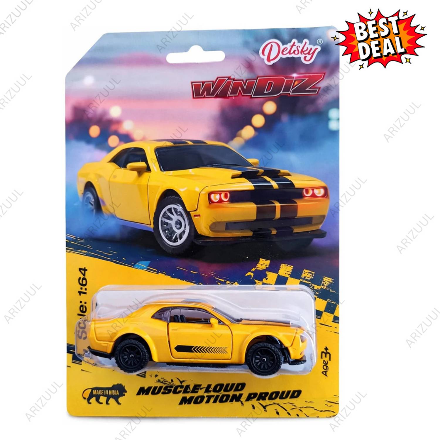 Arizuul Dodge Challenger 1:64 Diecast Collectible – Classic Performance Car