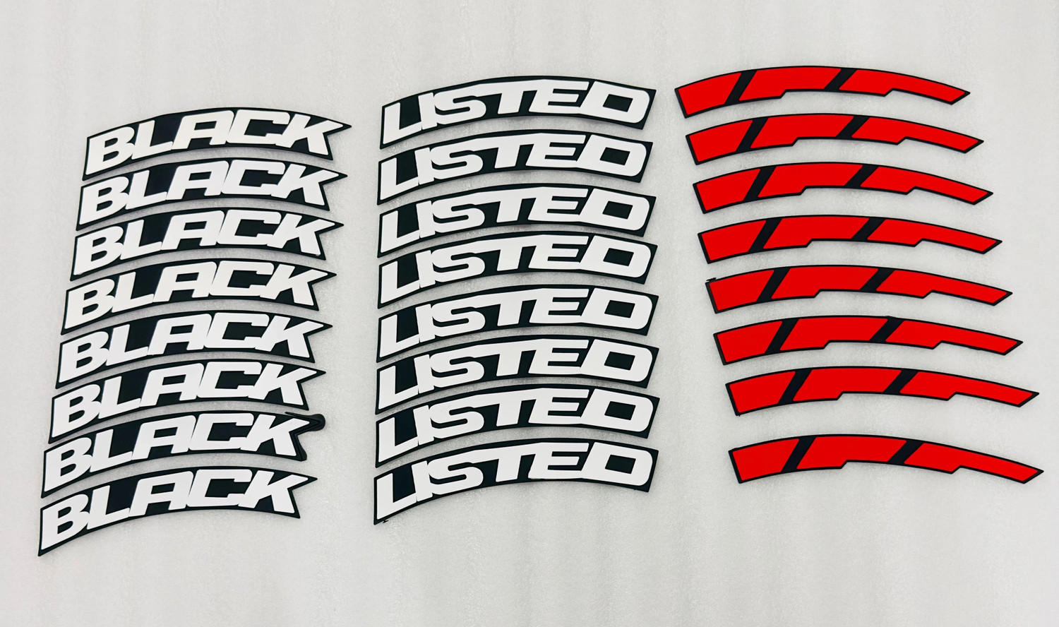 Image of Auto MT White-Red Blacklisted Tyre Sticker Permanent Rubber for 4 Tyre Tire Sticker Car Flywheel