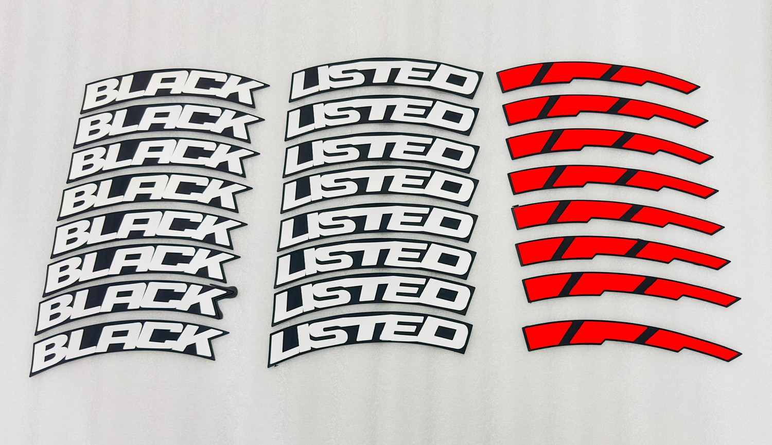 Image of Auto MT White-Red Blacklisted Tyre Sticker Permanent Rubber for 4 Tyre Tire Sticker Car Flywheel