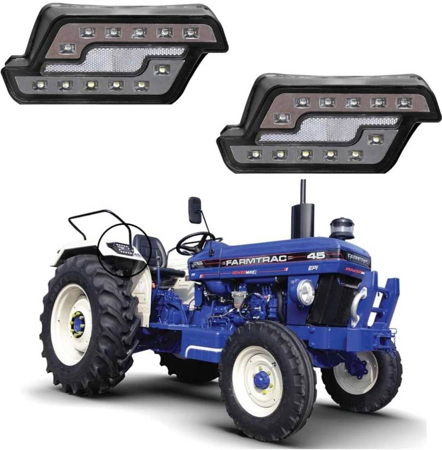 Auto MT 2PCS UNIVERSAL FARMTRAC Side Indicator Lights FARMTRAC TRACTOR LED Spring Leaf