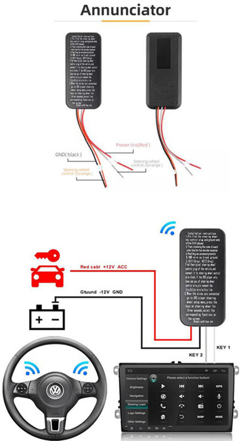 Image of AYW 10 Buttons Multi-function Wireless Steering Wheel Controller For Grand Punto Vehicle Steering Wheel For Cars