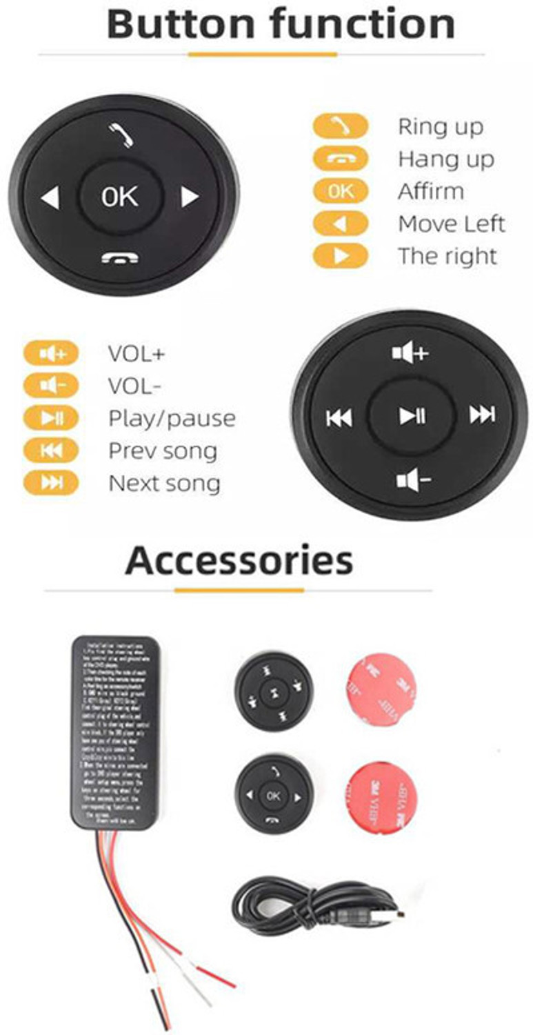 Image of AYW 10 Buttons Multi-function Wireless Steering Wheel Controller For Grand Punto Vehicle Steering Wheel For Cars