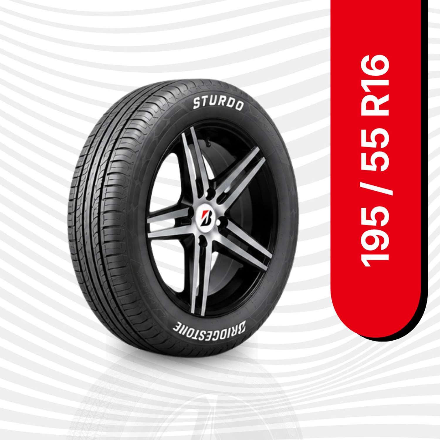 Image of BRIDGESTONE 195 /55 R16 Sturdo 4 Wheeler Tyre