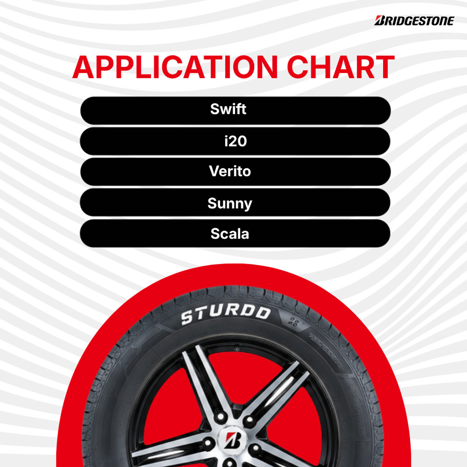 Image of BRIDGESTONE 185 /70R14 Sturdo 4 Wheeler Tyre