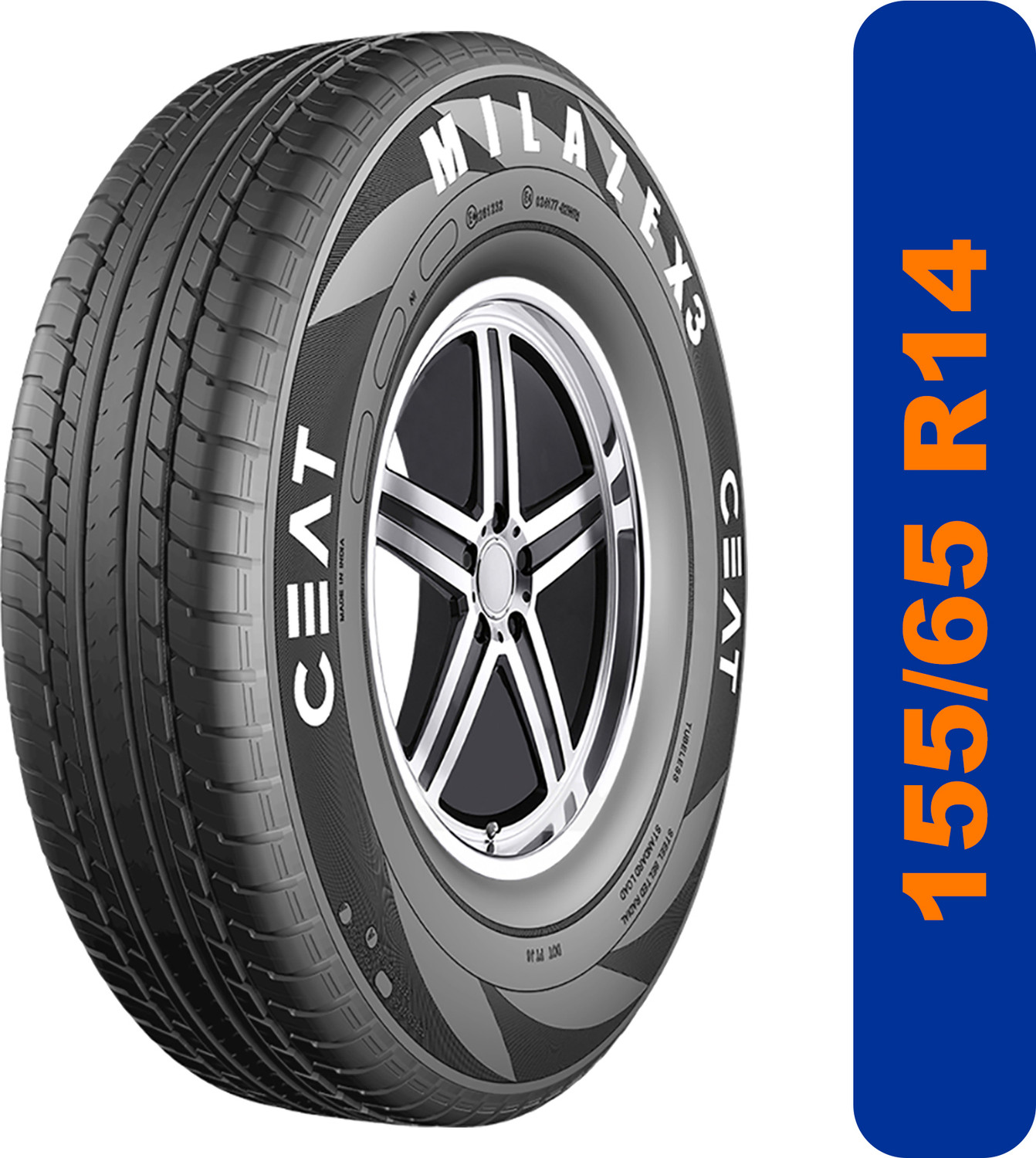 Image of CEAT 155 /65R14 MILAZE X3 TL 75T 4 Wheeler Tyre