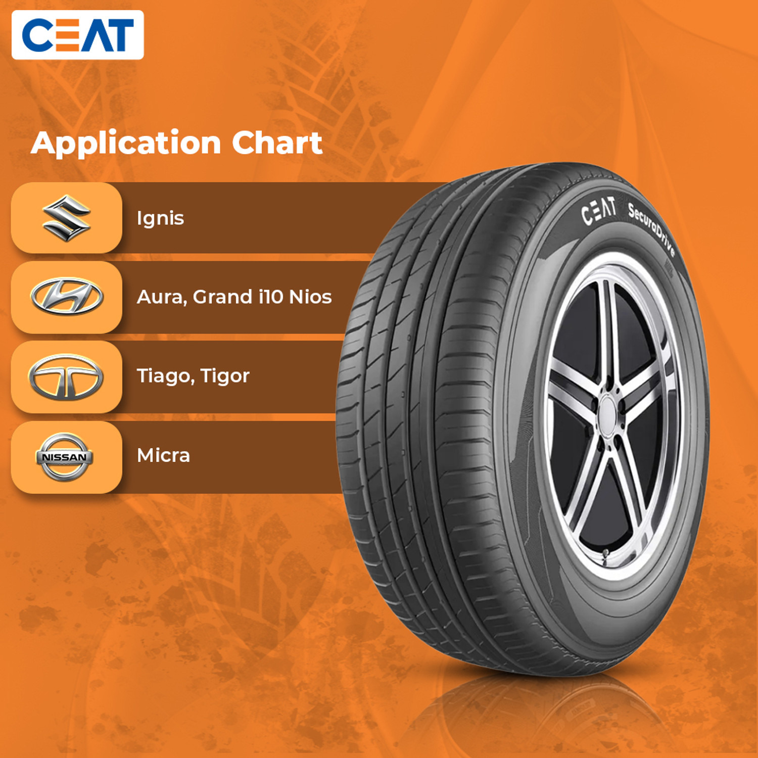 Image of CEAT SecuraDrive 4 Wheeler Tyre
