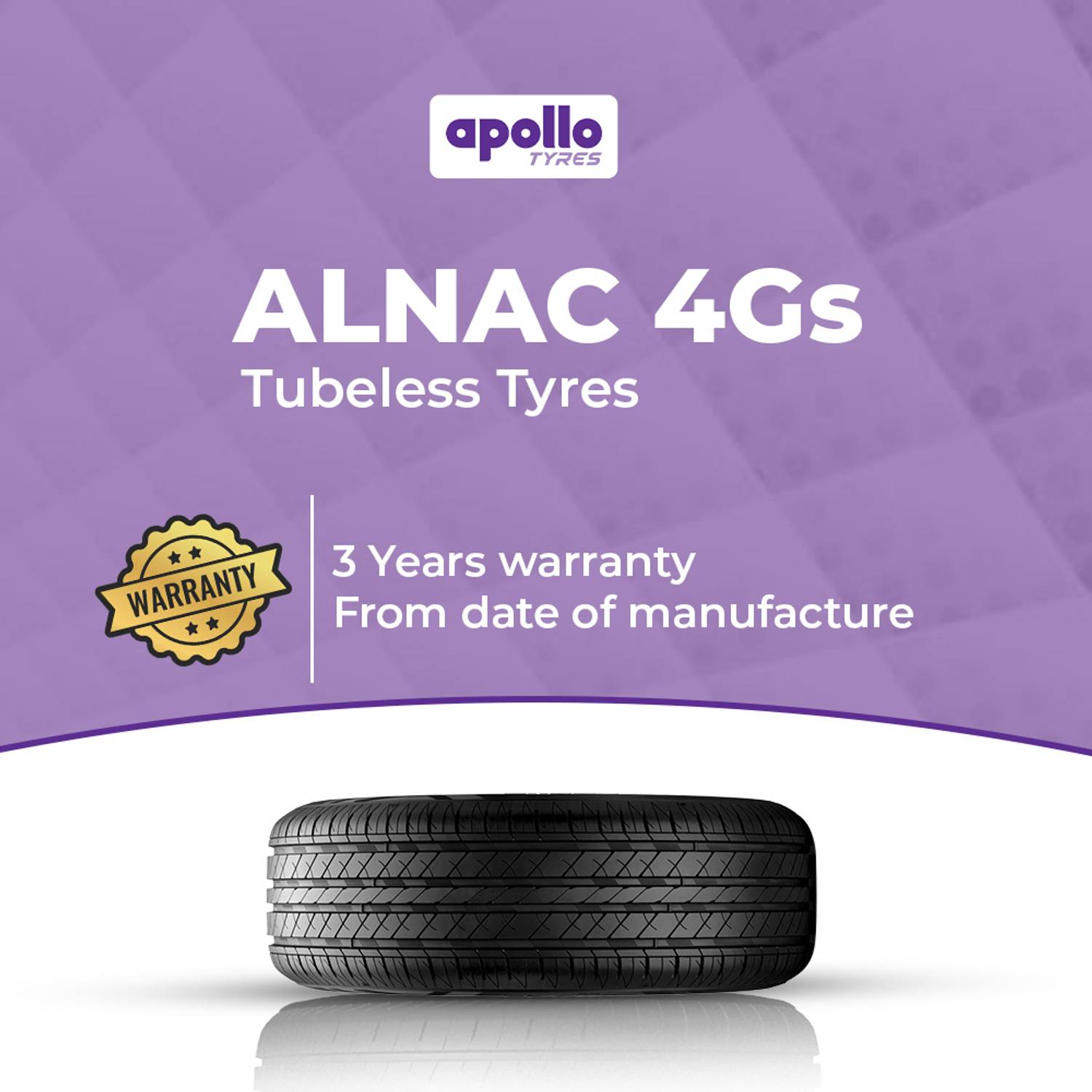 Apollo 195/55 R16 87 H ALNAC 4G TL 4 Wheeler Tyre Price in India
