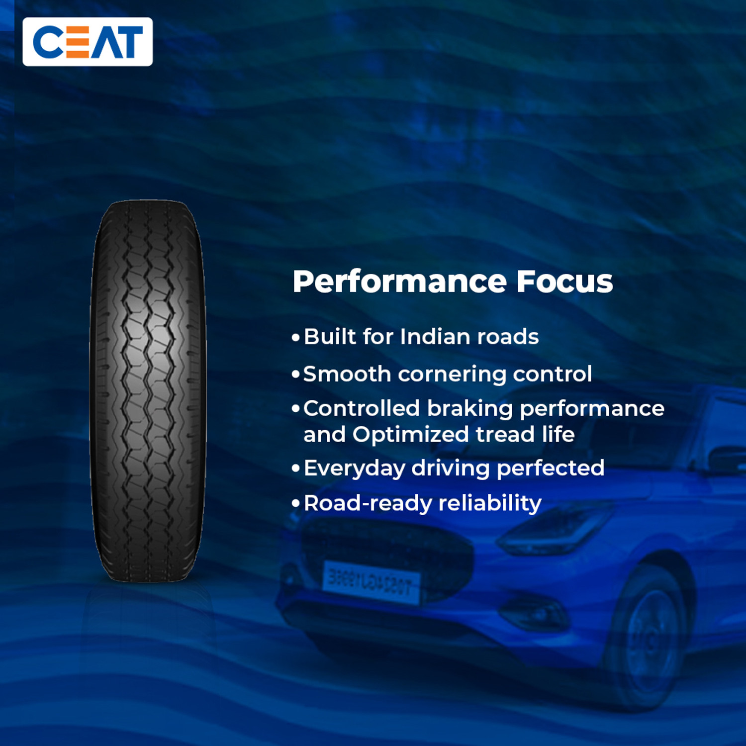 Image of CEAT 155R13 Milaze LT TL 8PR 4 Wheeler Tyre