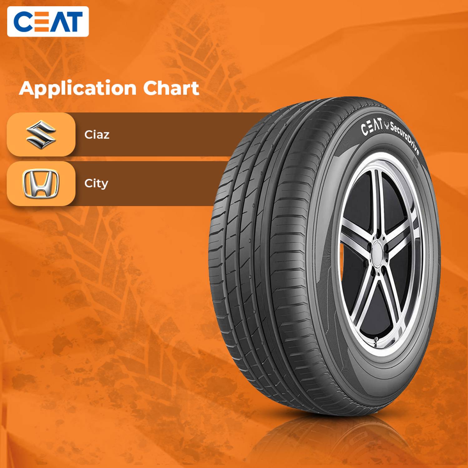 CEAT 185/55R16 SECURADRIVE TL 83V Car Tyre 4 Wheeler Tyre Price in