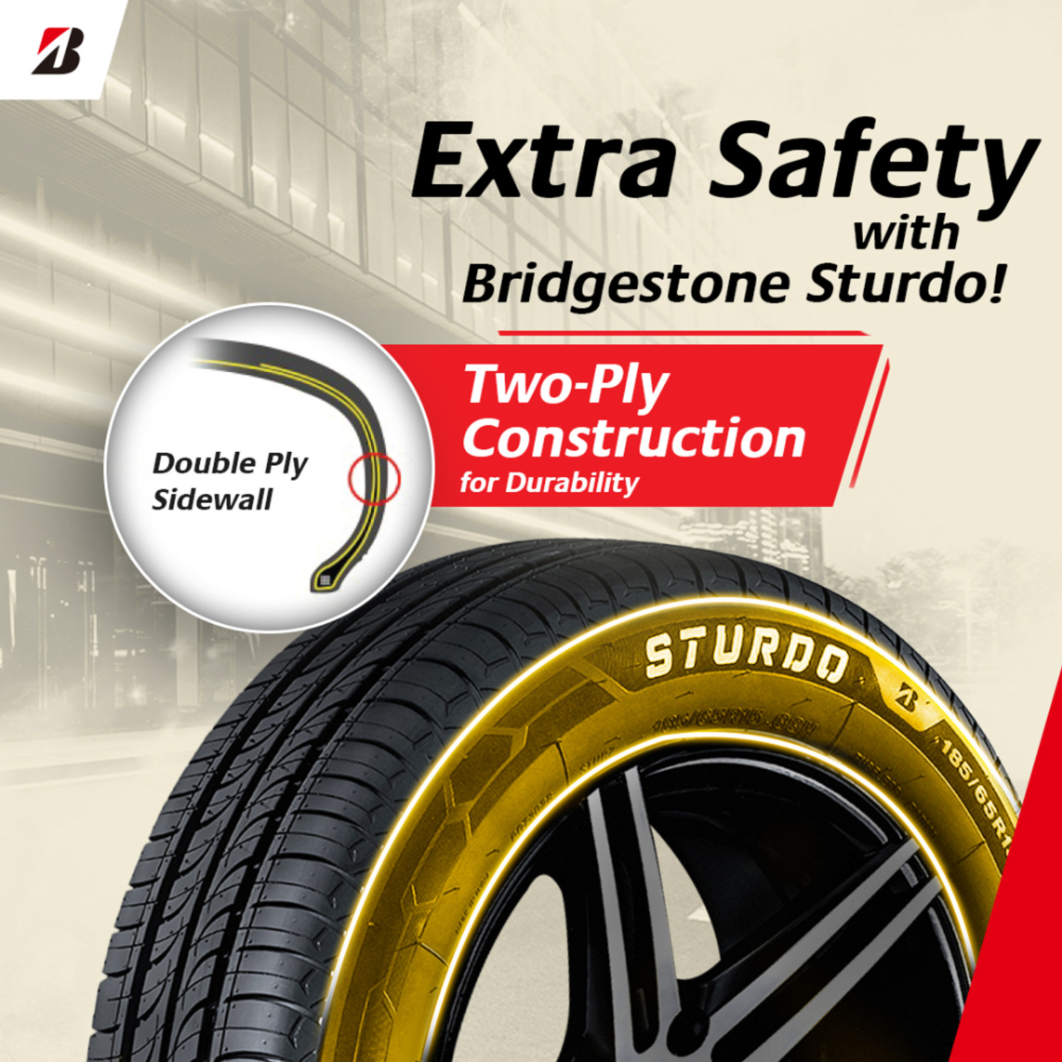 Image of BRIDGESTONE STURDO 4 Wheeler Tyre