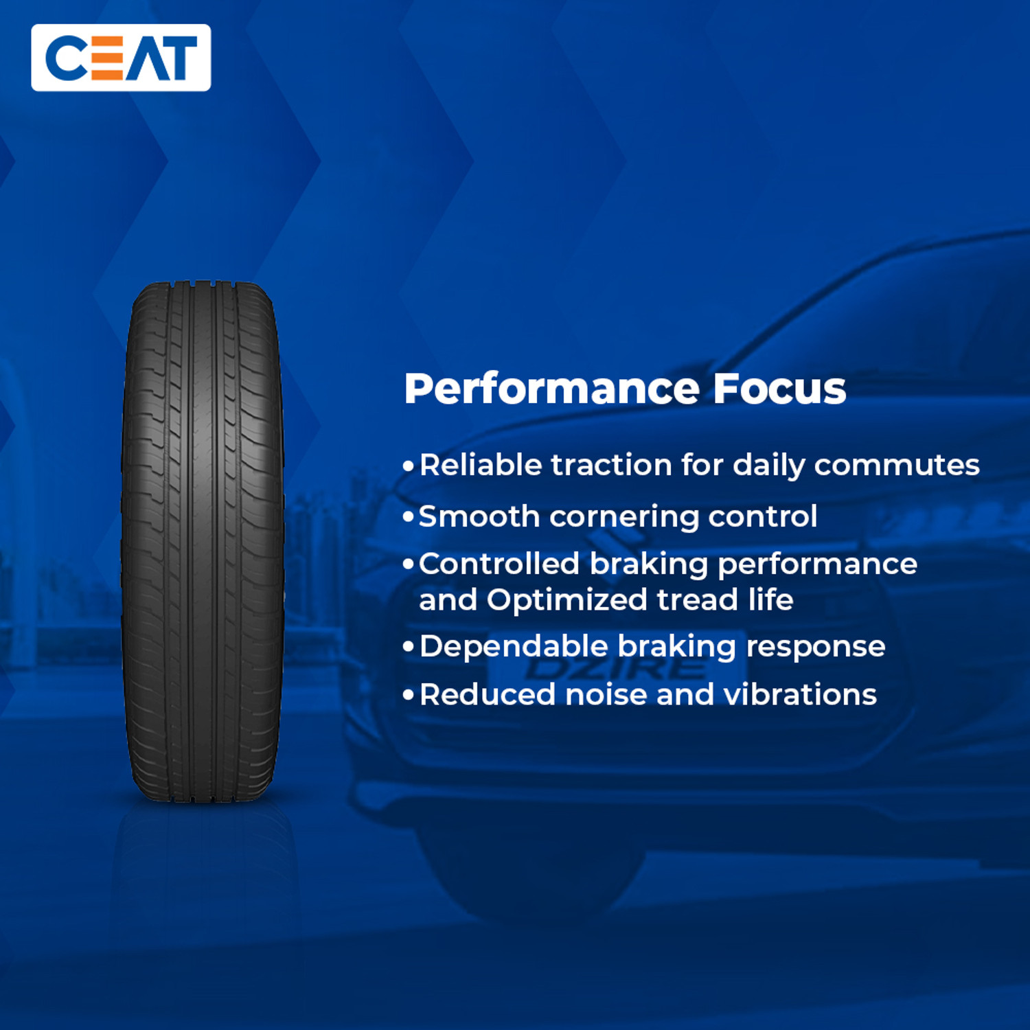Image of CEAT 165 /70R14 MILAZE X3 TL 81T 4 Wheeler Tyre