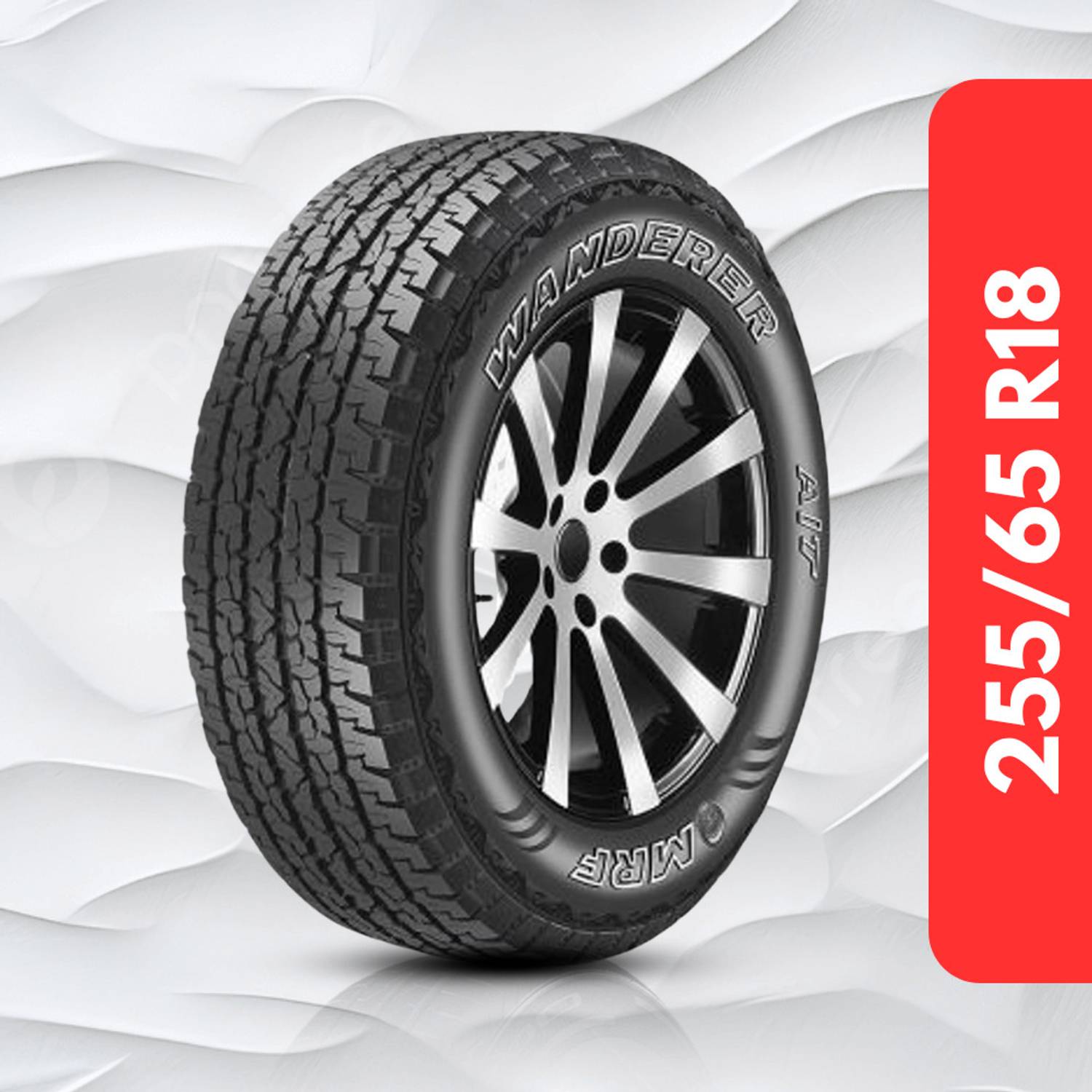 MRF 255/65R18 111T WANDERER TUBE LESS A/T A3 ROW TL TYRE 4 Wheele