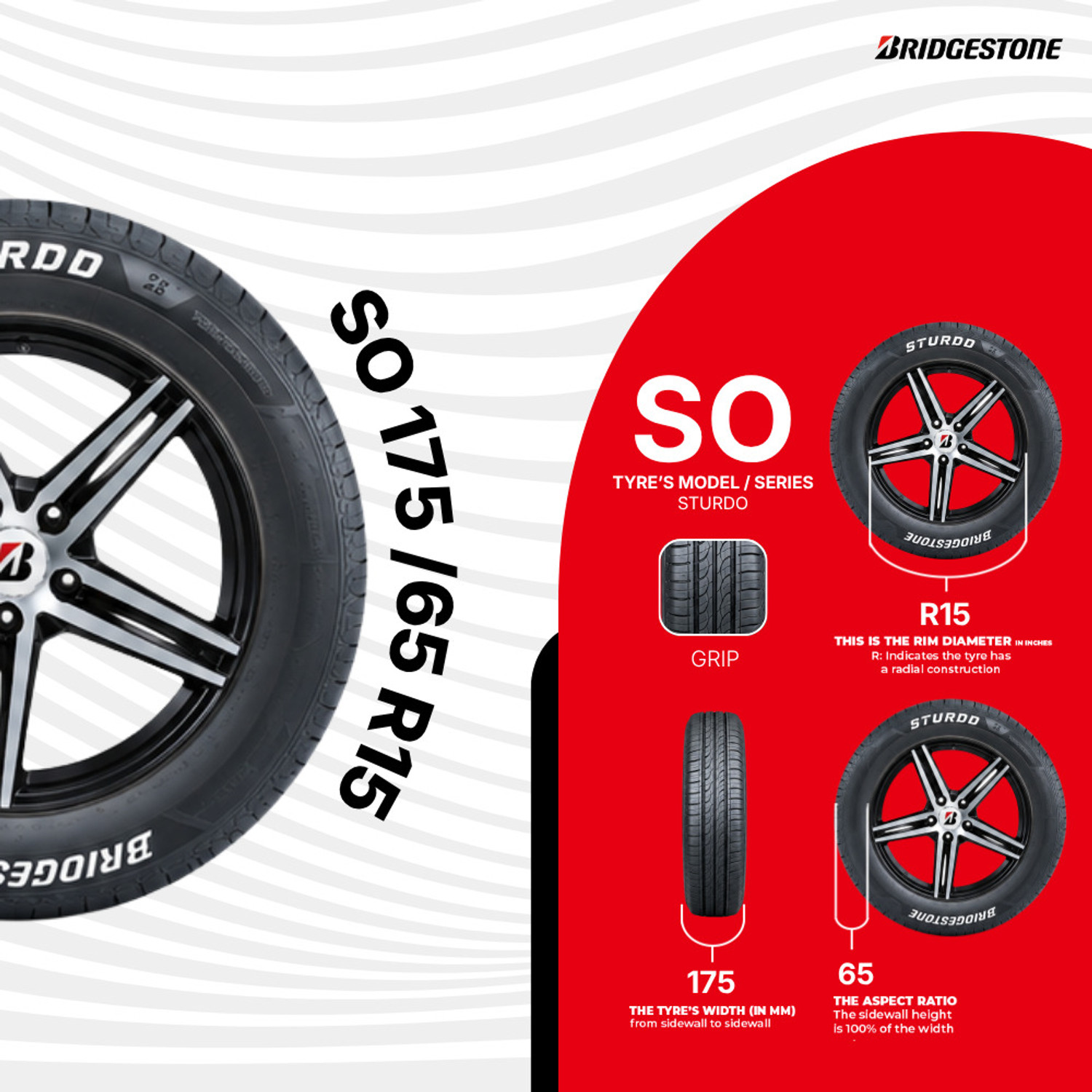 Image of BRIDGESTONE STURDO 4 Wheeler Tyre